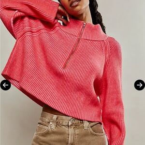 Free People Greta Half Zip Pullover - Blossom Glow Combo